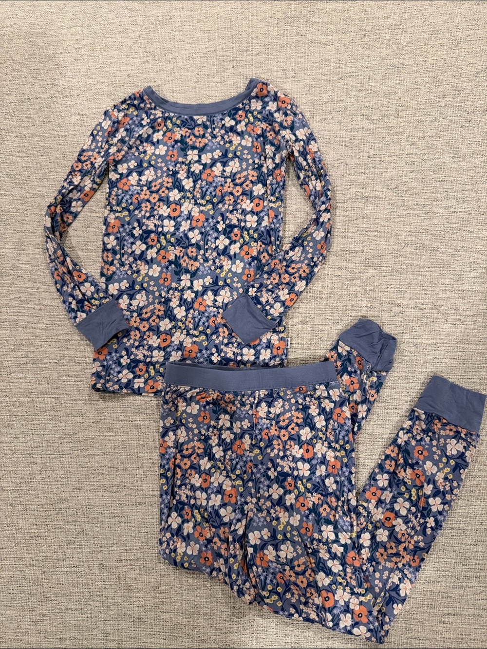 Little Sleepies Blue Floral Long Sleeve Pajama Set
